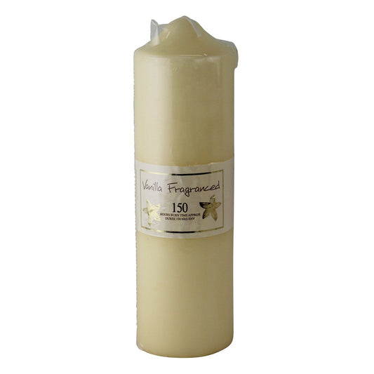 Vanilla Fragranced Pillar Candle, 150hr Burn Time - ScentiMelti Home Fragrance, Beauty & Gifts UK