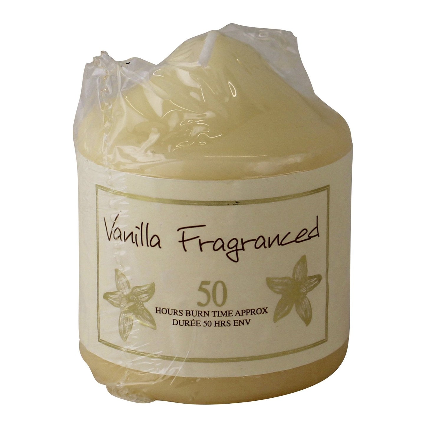 Vanilla Fragranced Pillar Candle, 50hr Burn Time - ScentiMelti Home Fragrance, Beauty & Gifts UK