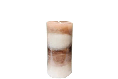 Vanilla Swirl Ombre Pillar Candle - ScentiMelti Home Fragrance, Beauty & Gifts UK