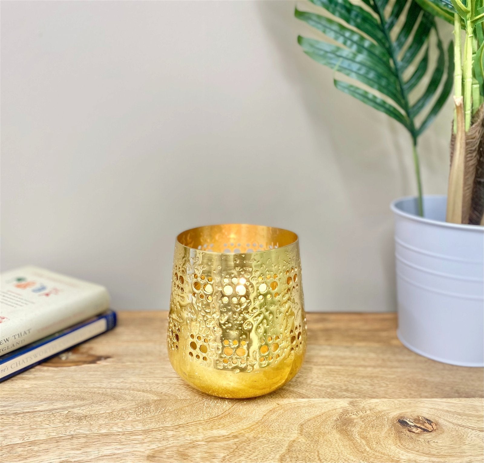 Small Gold Candle Pot 13.5cm - ScentiMelti Home Fragrance, Beauty & Gifts UK