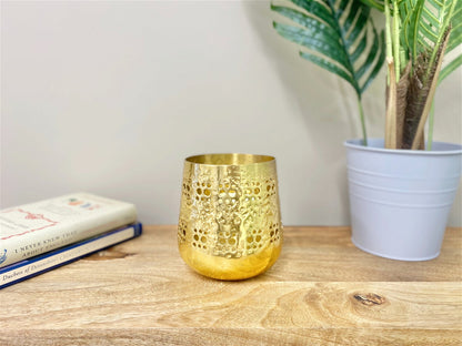 Small Gold Candle Pot 13.5cm - ScentiMelti Home Fragrance, Beauty & Gifts UK