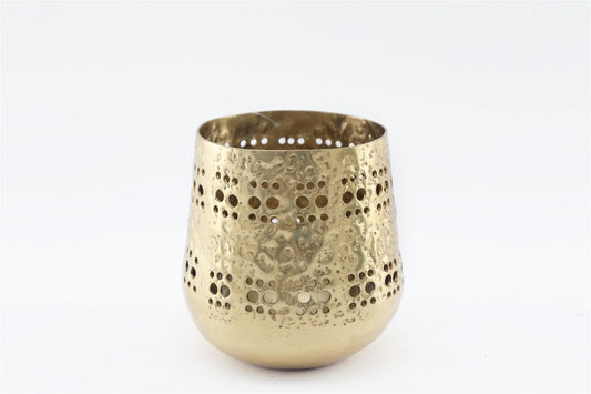 Small Gold Candle Pot 13.5cm - ScentiMelti Home Fragrance, Beauty & Gifts UK