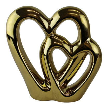 Gold Double Heart Ornament, 15cm. Billies Inks ScentiMelti Wax Melts