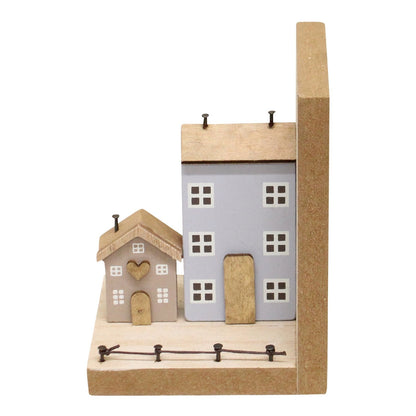 Pair of Bookends, Wooden Houses Design - ScentiMelti Home Fragrance, Beauty & Gifts UK