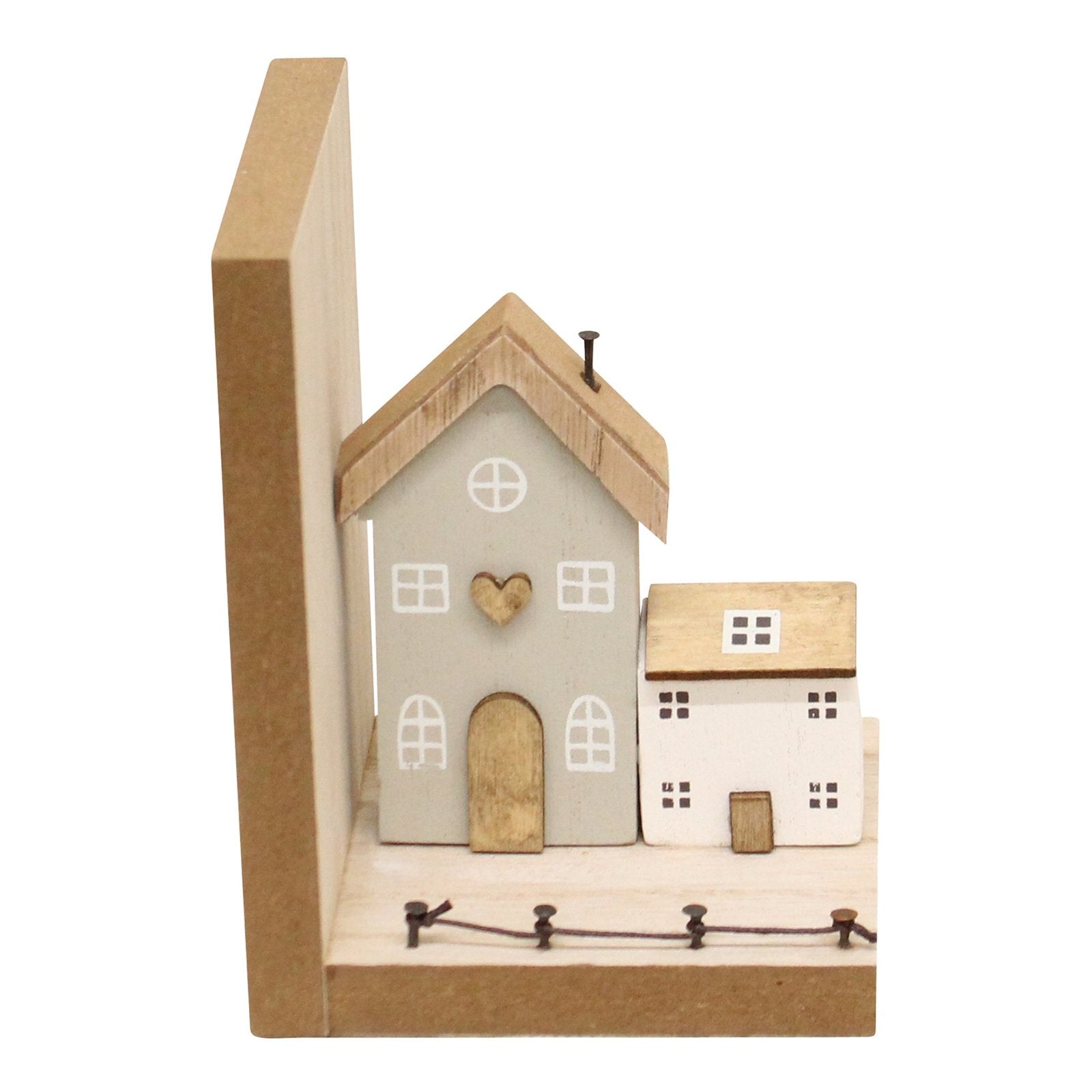 Pair of Bookends, Wooden Houses Design - ScentiMelti Home Fragrance, Beauty & Gifts UK