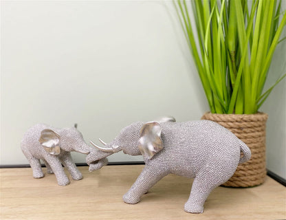 Silver Beaded Elephants Two Piece Mother & Calf Billies Inks ScentiMelti Wax Melts