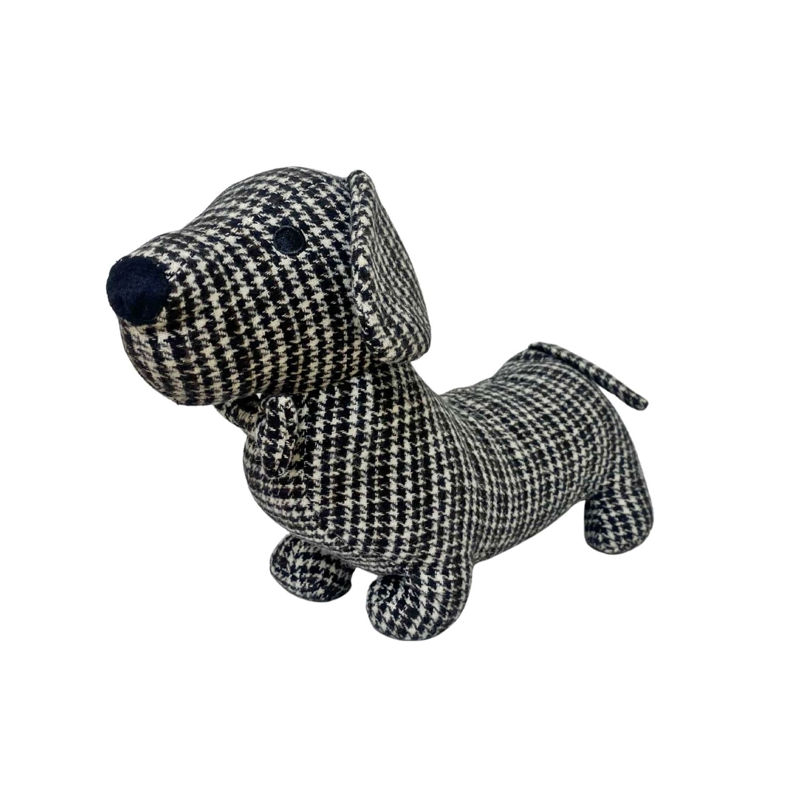 Grey Herringbone Fabric Sausage Dog Doorstop - ScentiMelti Home Fragrance, Beauty & Gifts UK