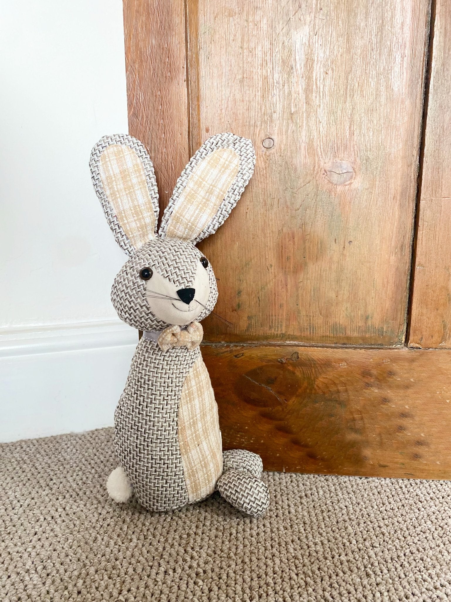 Woven Fabric Rabbit Doorstop - ScentiMelti Home Fragrance, Beauty & Gifts UK