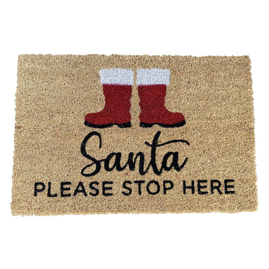 Santa Stop Here Doormat Boots - ScentiMelti Home Fragrance, Beauty & Gifts UK