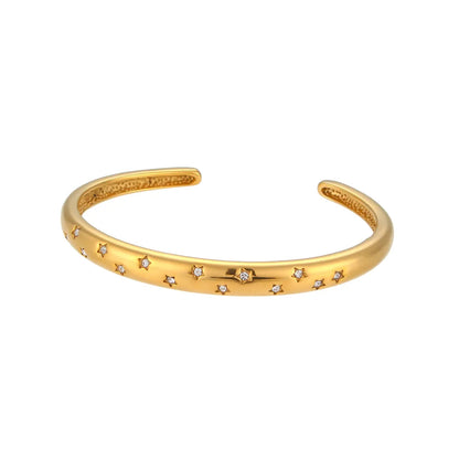 18K Gold Plated Star Cuff Bangle Bracelets - ScentiMelti  18K Gold Plated Star Cuff Bangle Bracelets