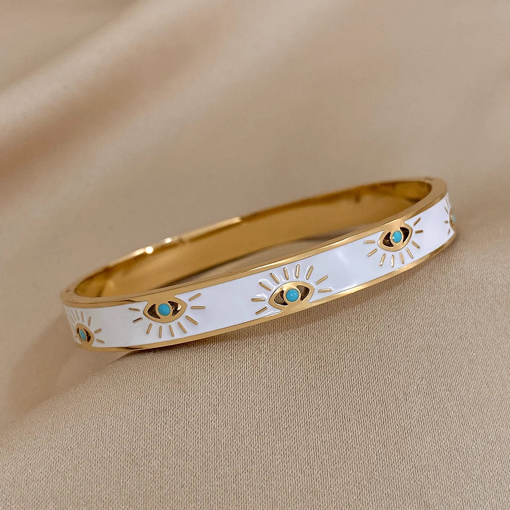 Enamel & Gold All-Seeing Eye Bracelet - ScentiMelti Home Fragrance, Beauty & Gifts UK