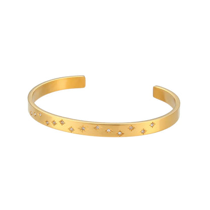 18K Gold Plated Star Cuff Bangle Bracelets - ScentiMelti  18K Gold Plated Star Cuff Bangle Bracelets