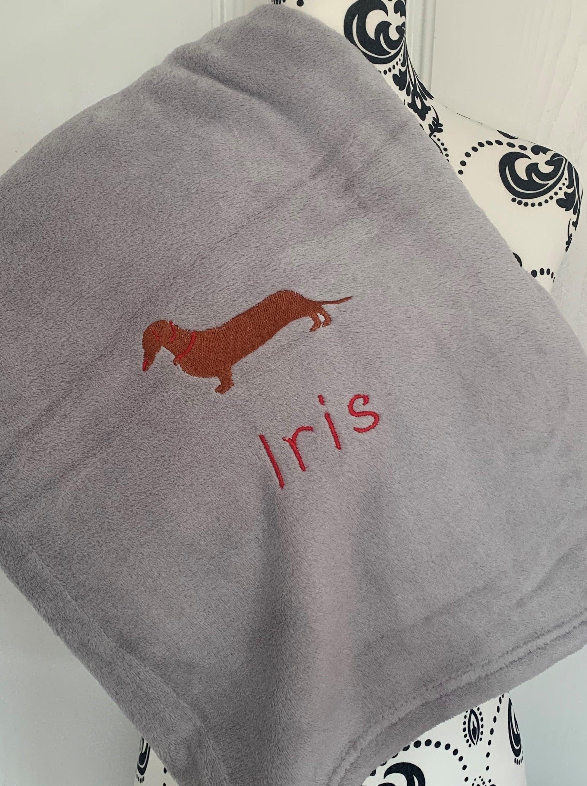 Pet Fleece Blanket - Dachshund - Personalised Cool Beans Embroidery & Personalisation ScentiMelti Wax Melts