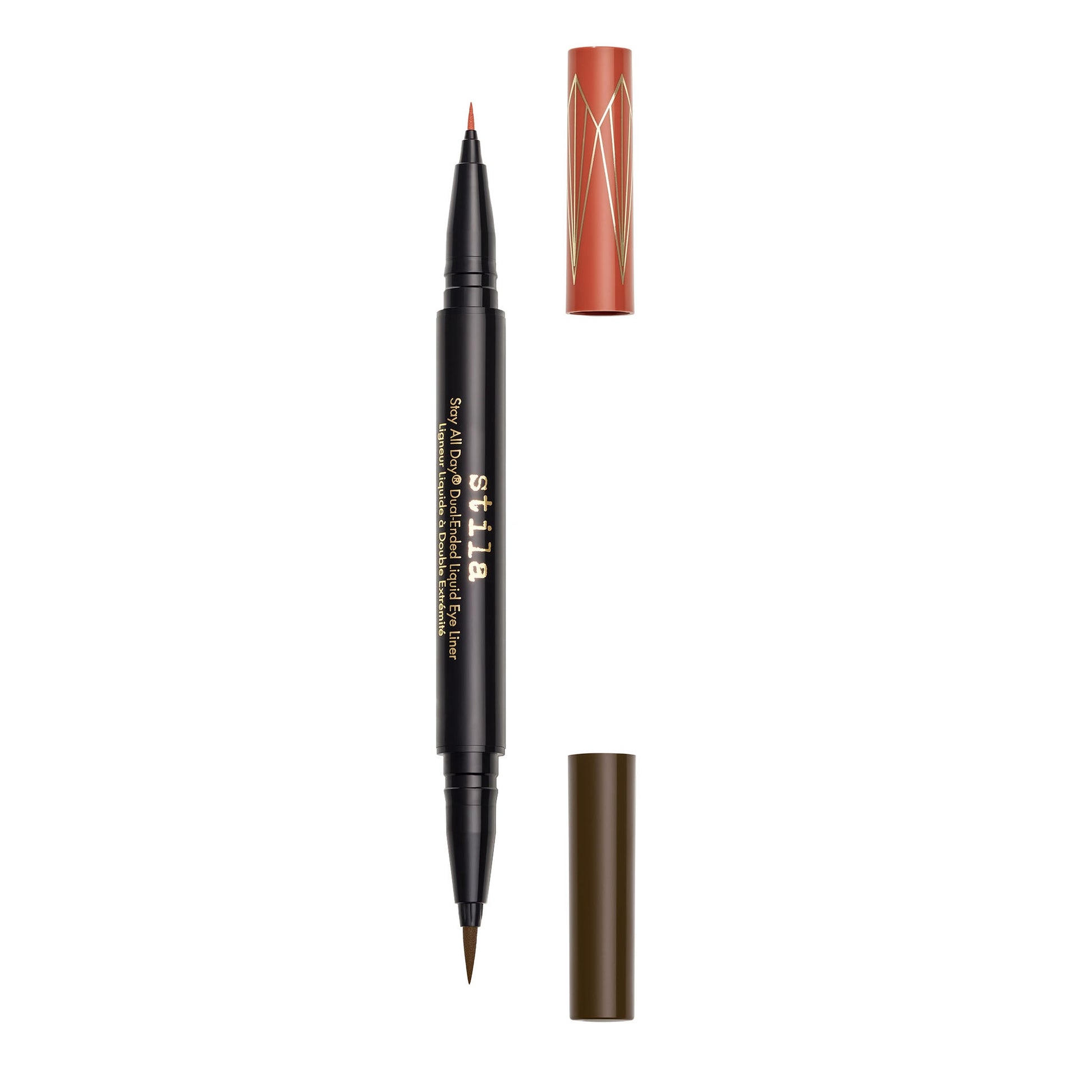 Stila Stay All Day® Dual-Ended Waterproof Liquid Eye Liner: Two Colours - Amber and Dark Brown - ScentiMelti Home Fragrance, Beauty & Gifts UK