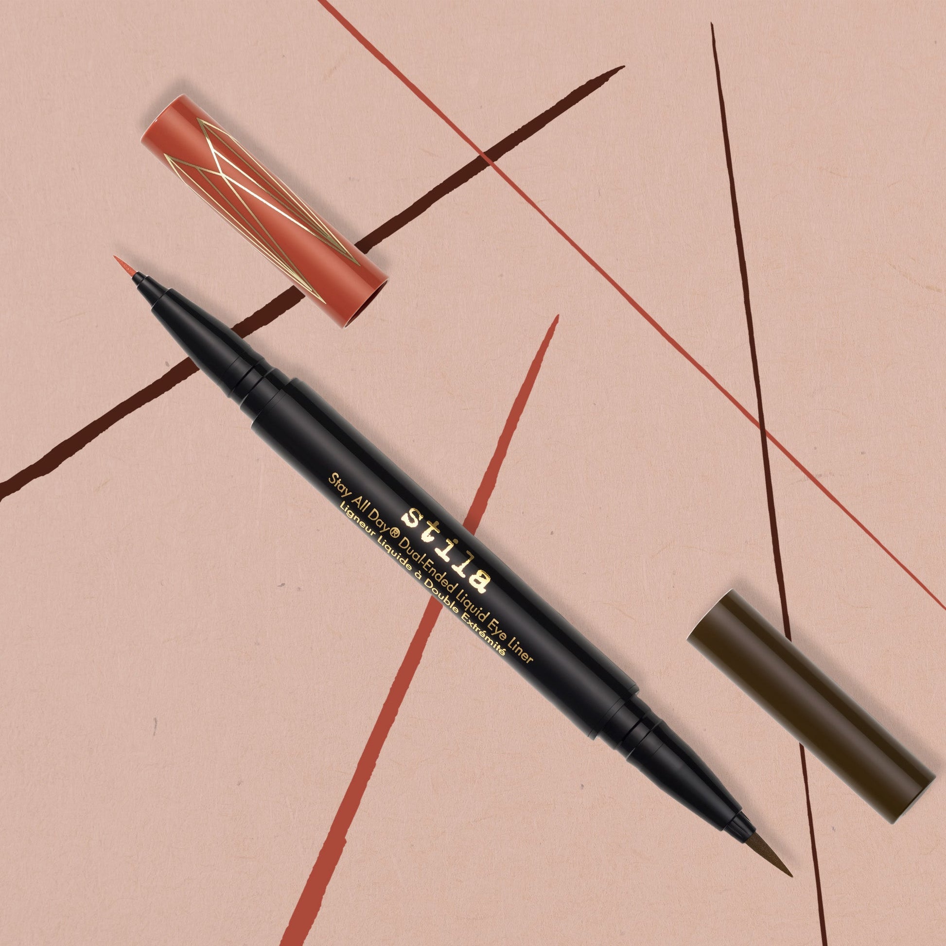 Stila Stay All Day® Dual-Ended Waterproof Liquid Eye Liner: Two Colours - Amber and Dark Brown - ScentiMelti Home Fragrance, Beauty & Gifts UK