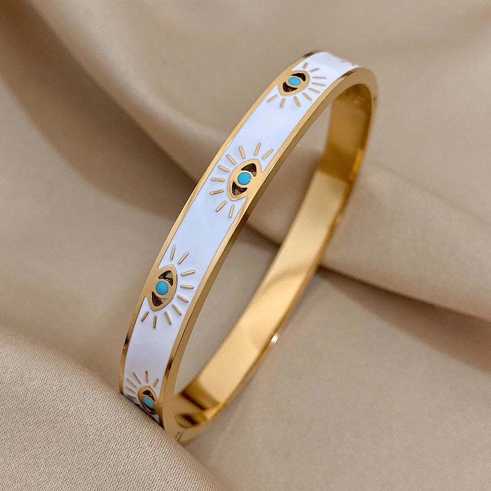 Enamel & Gold All-Seeing Eye Bracelet - ScentiMelti Home Fragrance, Beauty & Gifts UK