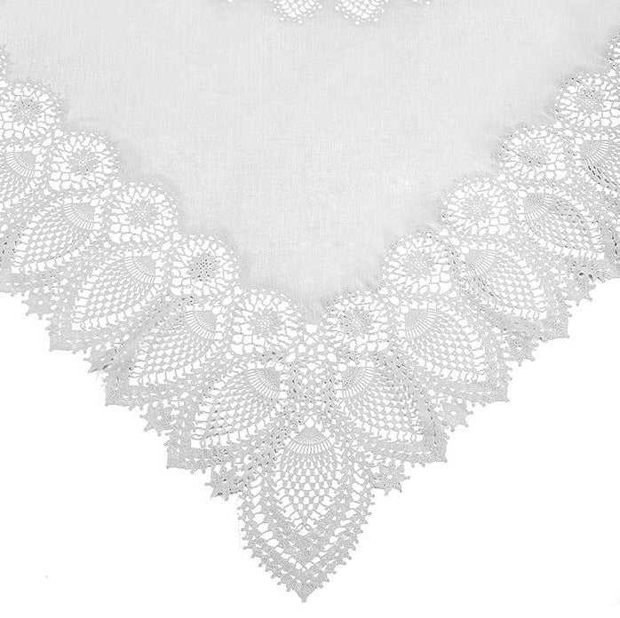 Tuscany Bistro Lace Vinyl Tablecloth / White - ScentiMelti Home Fragrance, Beauty & Gifts UK