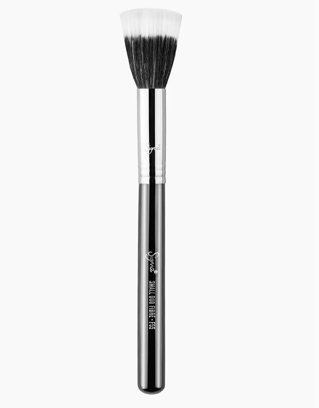 Sigma Beauty F55 Small Duo Fiber Brush - Black & Chrome - ScentiMelti Home Fragrance, Beauty & Gifts UK