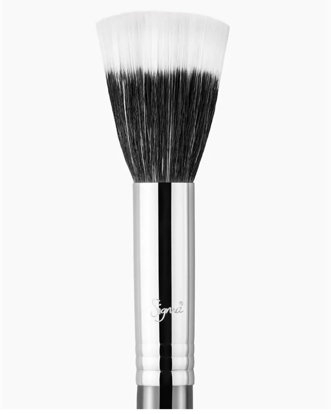 Sigma Beauty F55 Small Duo Fiber Brush - Black & Chrome - ScentiMelti Home Fragrance, Beauty & Gifts UK