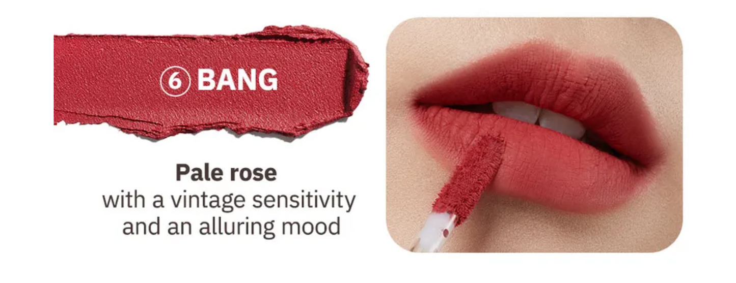 Moonshot Performance Lip Blur Fixing Tint #06 Bang: Neutral-tone vintage rose colour - ScentiMelti Home Fragrance, Beauty & Gifts UK