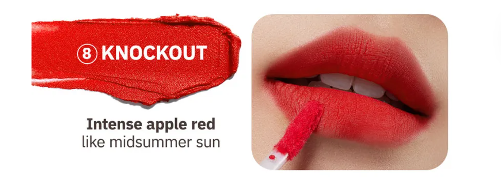 Moonshot Performance Lip Blur Fixing Tint #08 Knockout: Neutral-tone classic red colour - ScentiMelti Home Fragrance, Beauty & Gifts UK