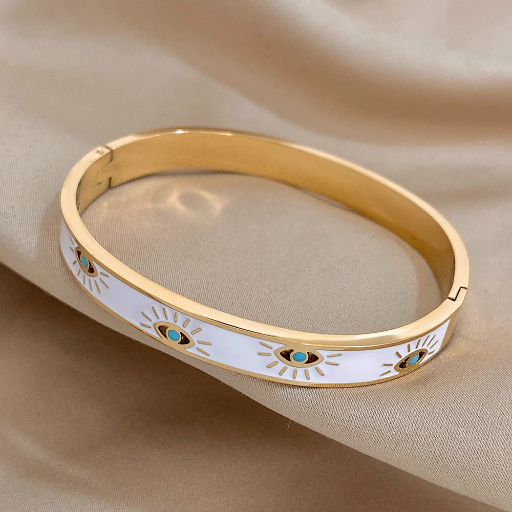 Enamel & Gold All-Seeing Eye Bracelet - ScentiMelti Home Fragrance, Beauty & Gifts UK