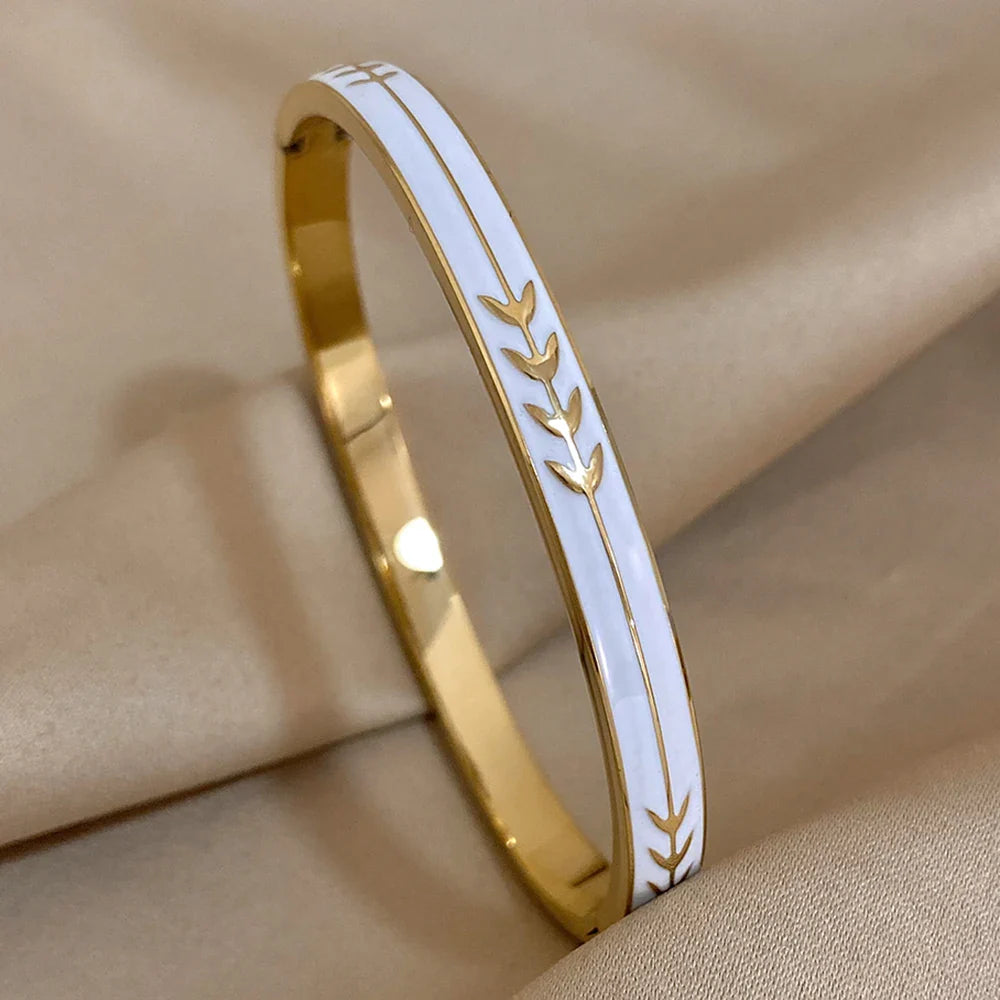 White Enamel Arrow Bracelet - Gold or Silver - ScentiMelti Home Fragrance, Beauty & Gifts UK