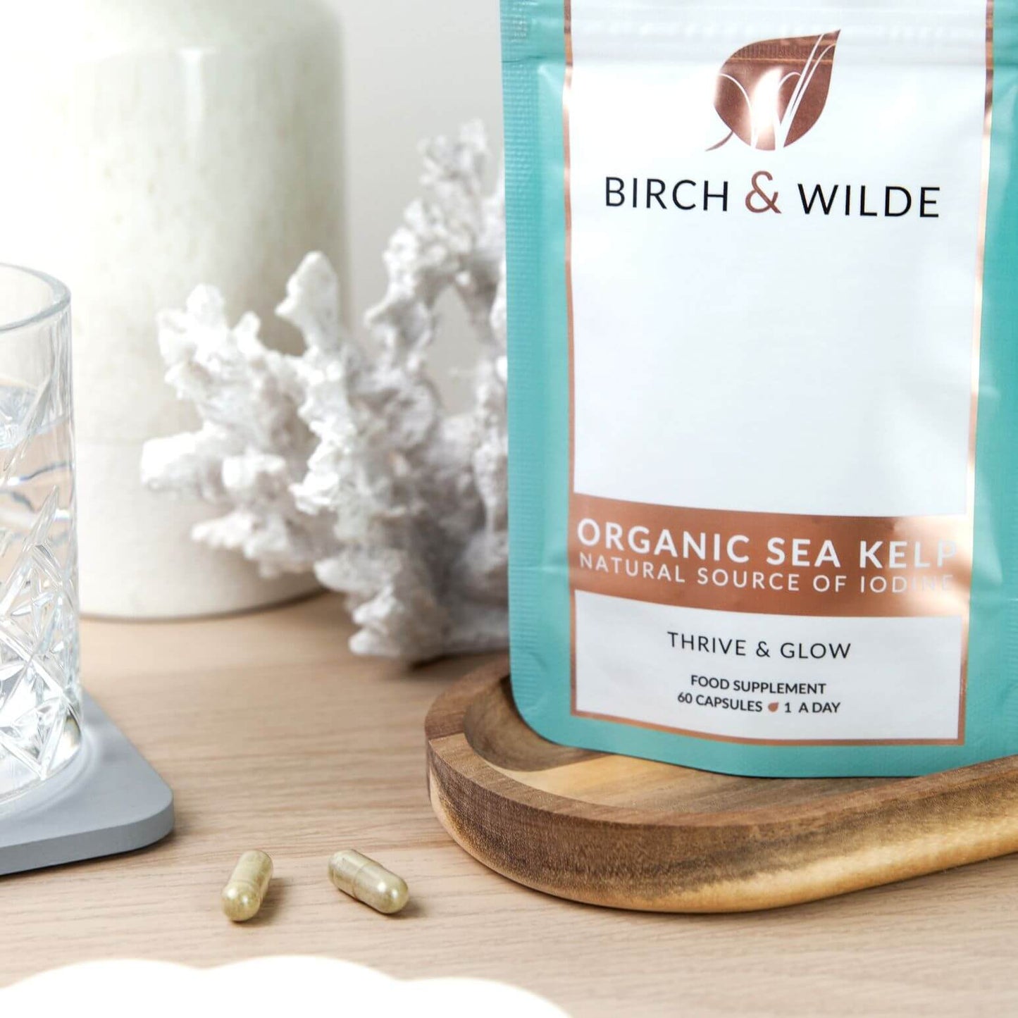 Organic Sea Kelp Supplement Capsules x 60 | Natural Iodine | 2 Month Refill Pouch Birch & Wilde ScentiMelti Wax Melts