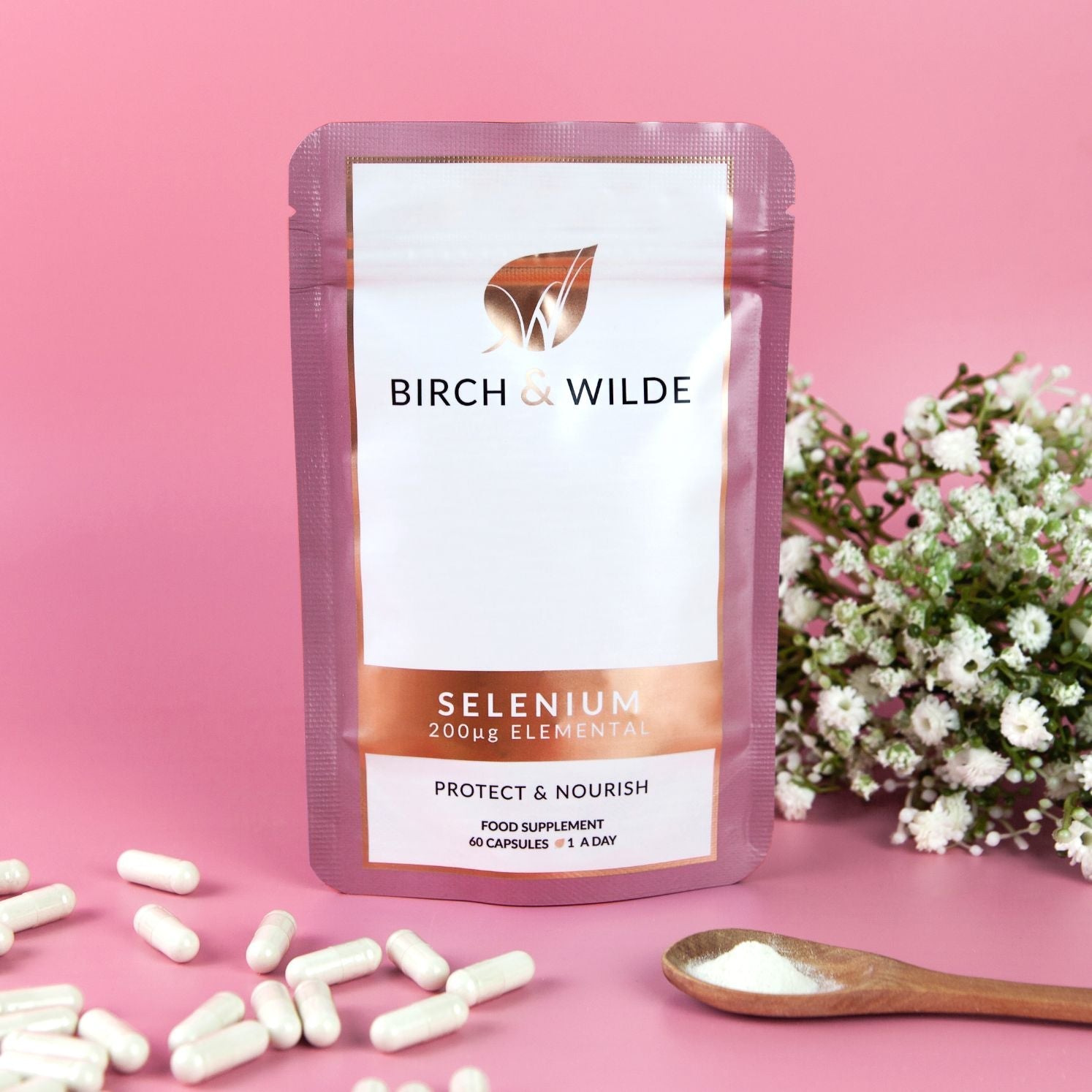 Elemental Selenium Supplement Capsules x 60 | 2 Month Refill Pouch Birch & Wilde ScentiMelti Wax Melts