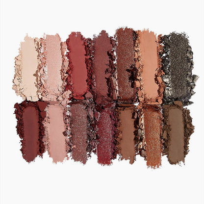 Sigma Beauty Warm Neutrals Eyeshadow Palette Vol 2 - 14 eyeshadows | Dual-ended brush | Full-size mirror - ScentiMelti Home Fragrance, Beauty & Gifts UK