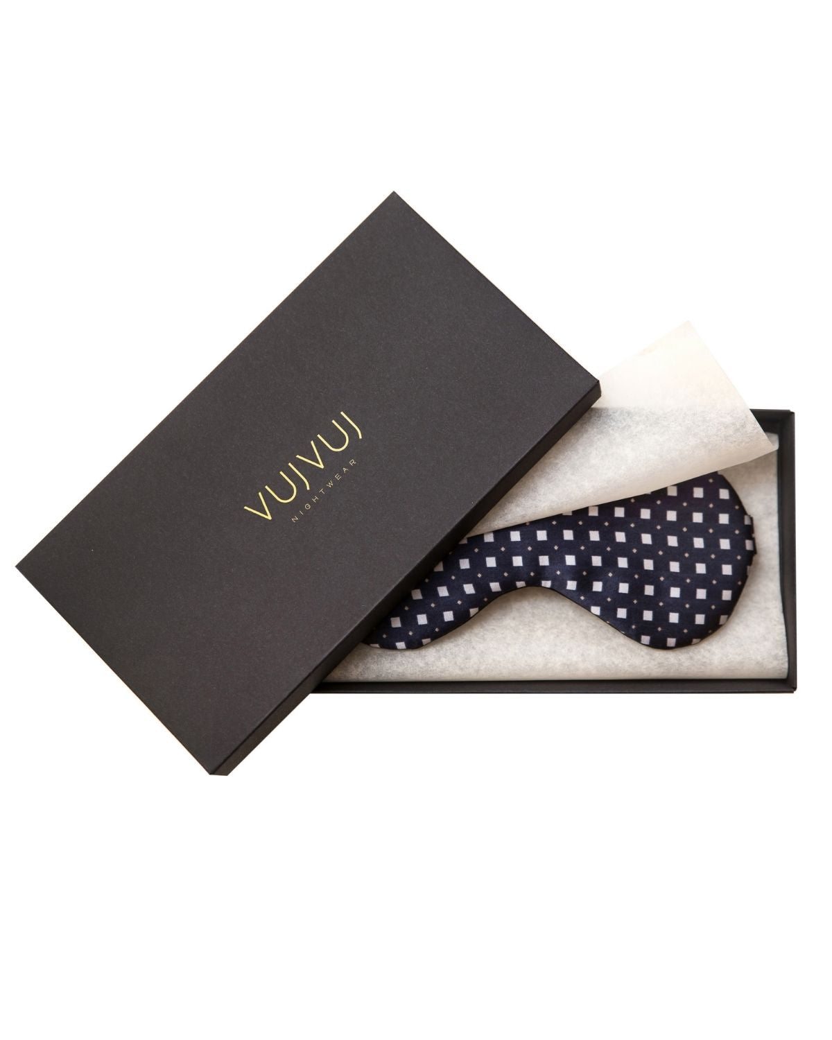 Silk Sleep Mask In Inky Blue Dotted - ScentiMelti Home Fragrance, Beauty & Gifts UK