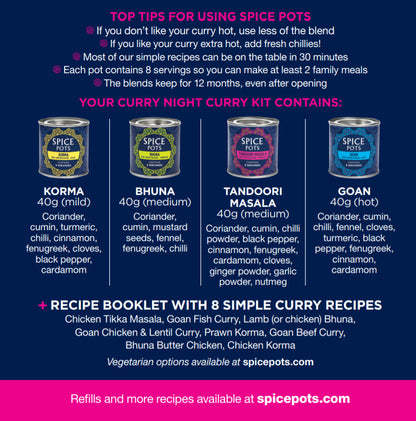 Easy Curry Night Kit with 8 Curry Recipes - ScentiMelti Home Fragrance, Beauty & Gifts UK