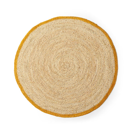 Woven Round Placemat Mustard & Natural 38cm - ScentiMelti Home Fragrance, Beauty & Gifts UK