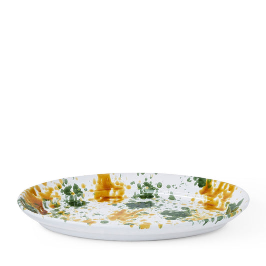 Splatter Platter Mustard & Green 52cm - ScentiMelti Home Fragrance, Beauty & Gifts UK