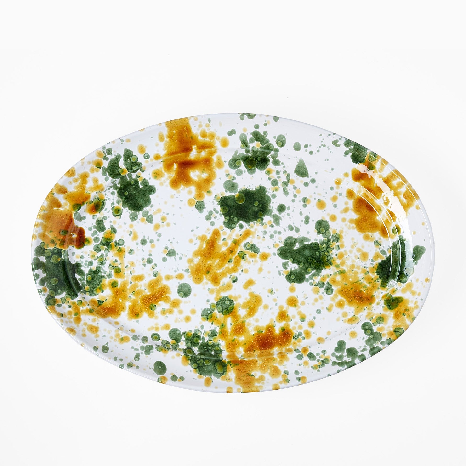 Splatter Platter Mustard & Green 52cm - ScentiMelti Home Fragrance, Beauty & Gifts UK