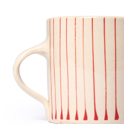 Stripe Breakfast Mug Red - ScentiMelti Home Fragrance, Beauty & Gifts UK