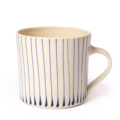 Stripe Breakfast Mug Blue Stripes - ScentiMelti Home Fragrance, Beauty & Gifts UK