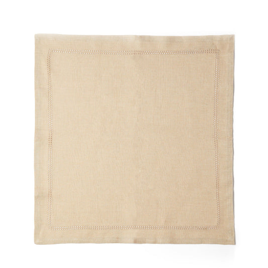 Hemstitched Linen Napkin Oyster 45 x 45cm - ScentiMelti Home Fragrance, Beauty & Gifts UK