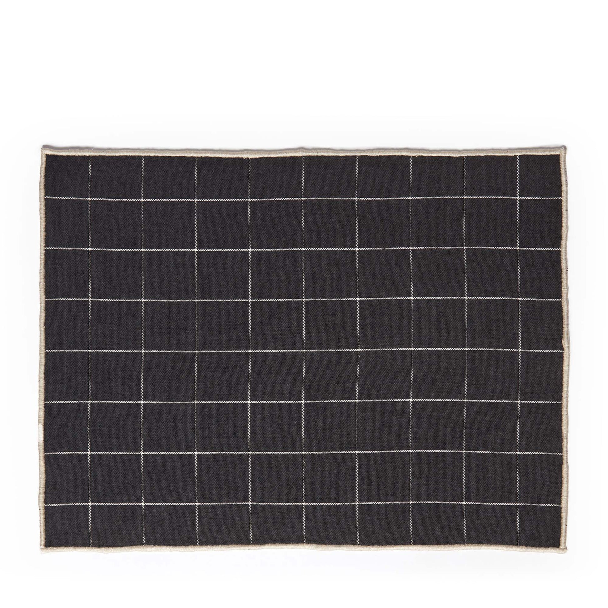 Woven Check Rectangular Placemat Black 40 x 30cm - ScentiMelti Home Fragrance, Beauty & Gifts UK