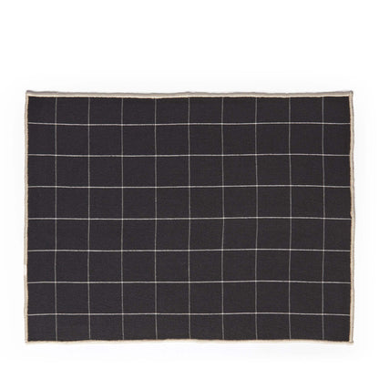 Woven Check Rectangular Placemat Black 40 x 30cm - ScentiMelti Home Fragrance, Beauty & Gifts UK