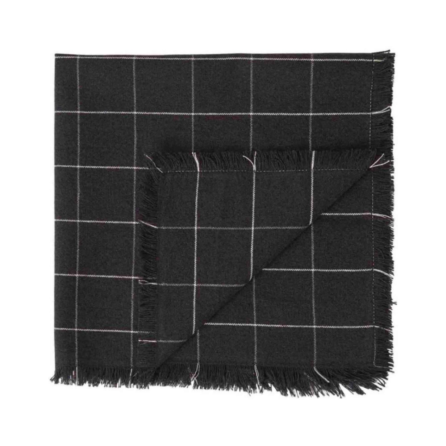 Woven Check Linen Napkin Black 45 x 45cm - ScentiMelti Home Fragrance, Beauty & Gifts UK