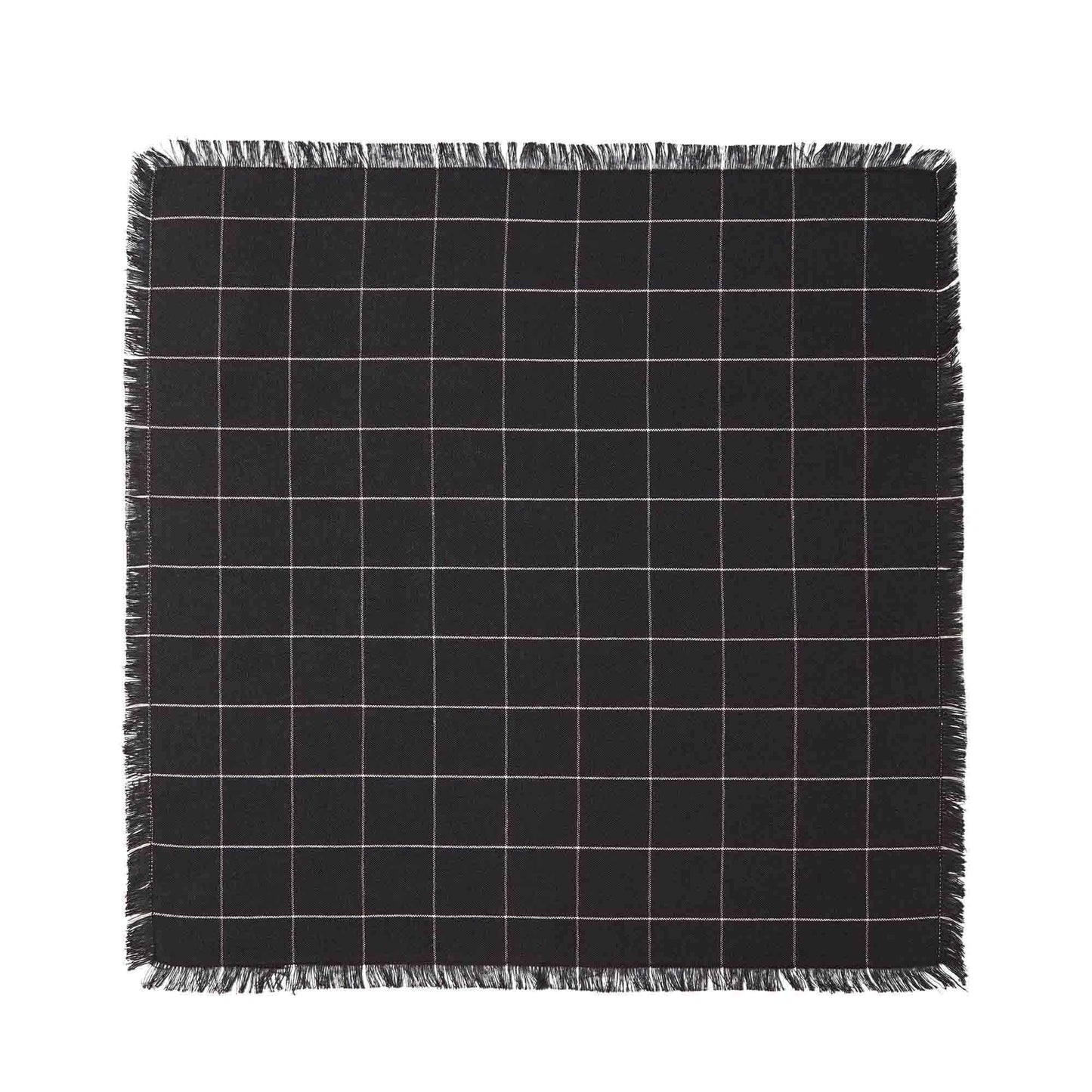 Woven Check Linen Napkin Black 45 x 45cm - ScentiMelti Home Fragrance, Beauty & Gifts UK