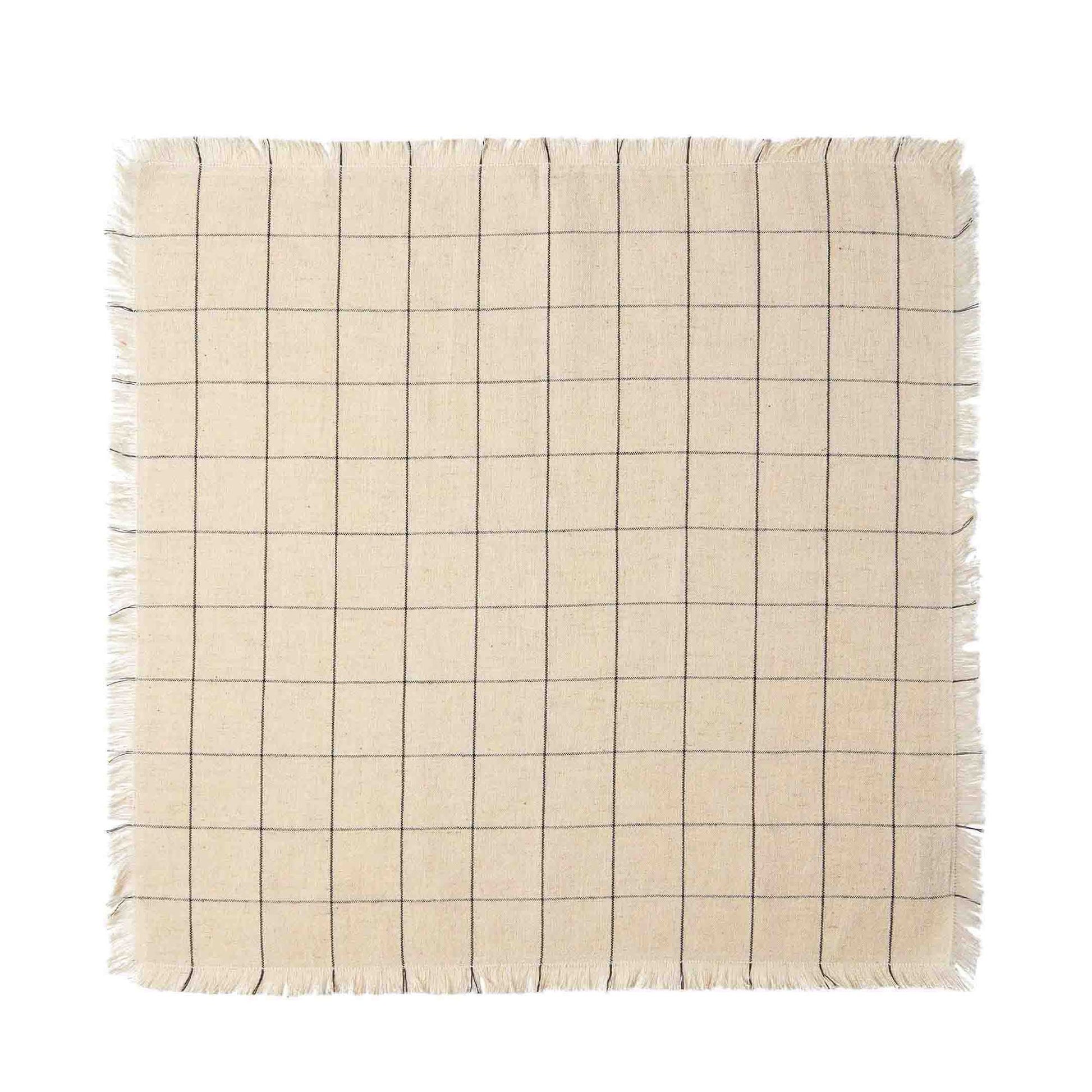 Woven Check Linen Napkin Oyster 45 x 45cm - ScentiMelti Home Fragrance, Beauty & Gifts UK