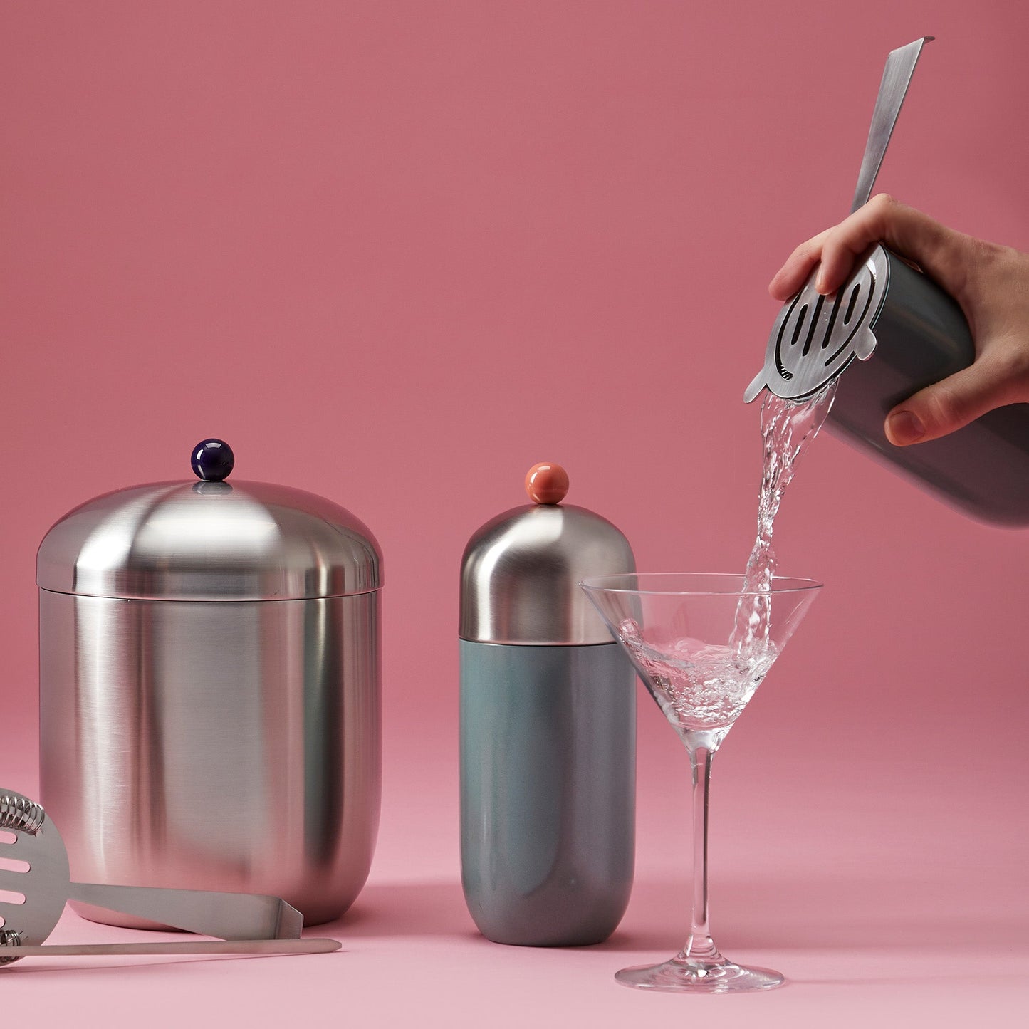 Stainless Steel Cocktail Shaker Blue & Pink - ScentiMelti Home Fragrance, Beauty & Gifts UK