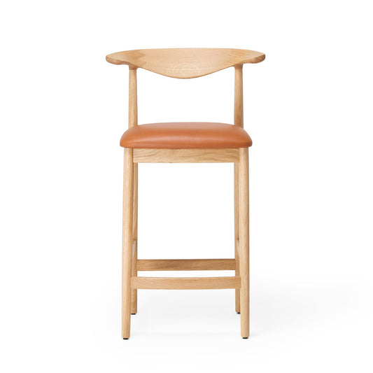 Delta Counter Stool Tan Leather & Oak - ScentiMelti Home Fragrance, Beauty & Gifts UK