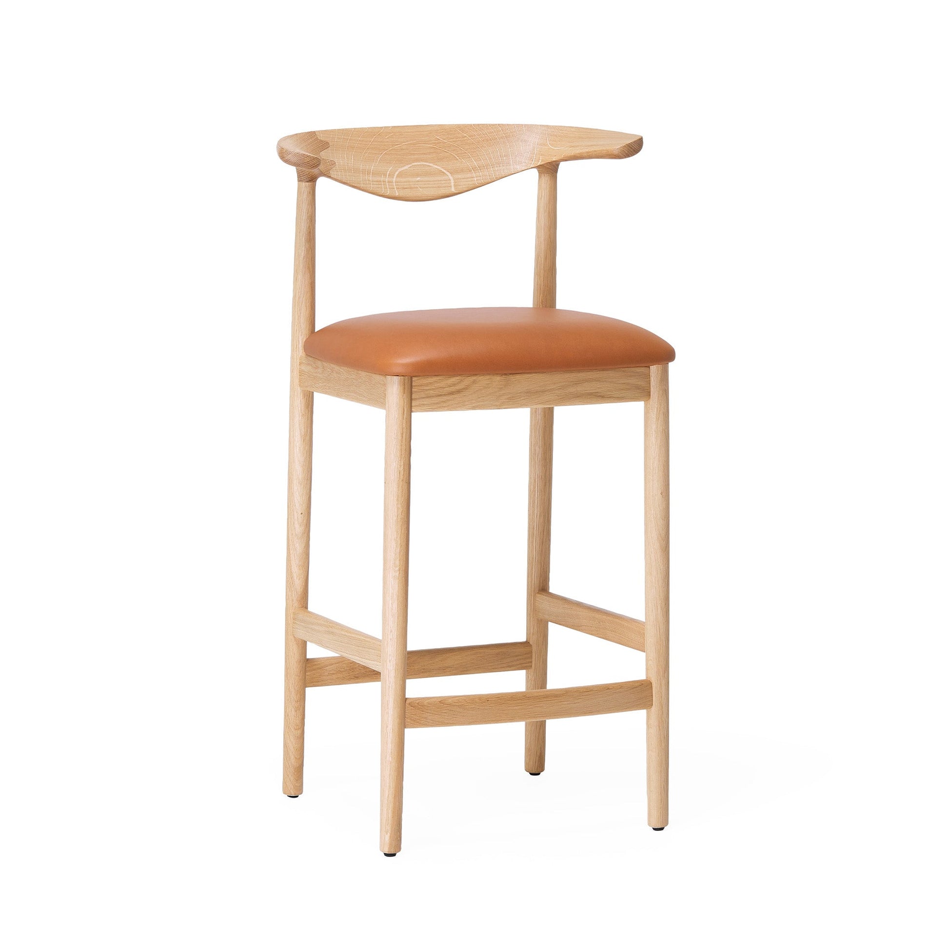 Delta Counter Stool Tan Leather & Oak - ScentiMelti Home Fragrance, Beauty & Gifts UK