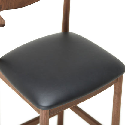 Delta Counter Stool Black Leather & Walnut - ScentiMelti Home Fragrance, Beauty & Gifts UK