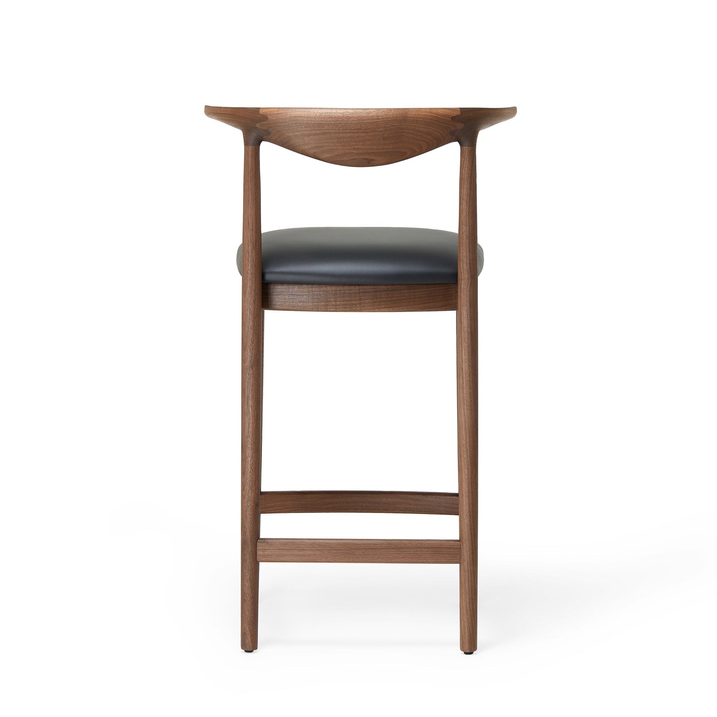 Delta Counter Stool Black Leather & Walnut - ScentiMelti Home Fragrance, Beauty & Gifts UK