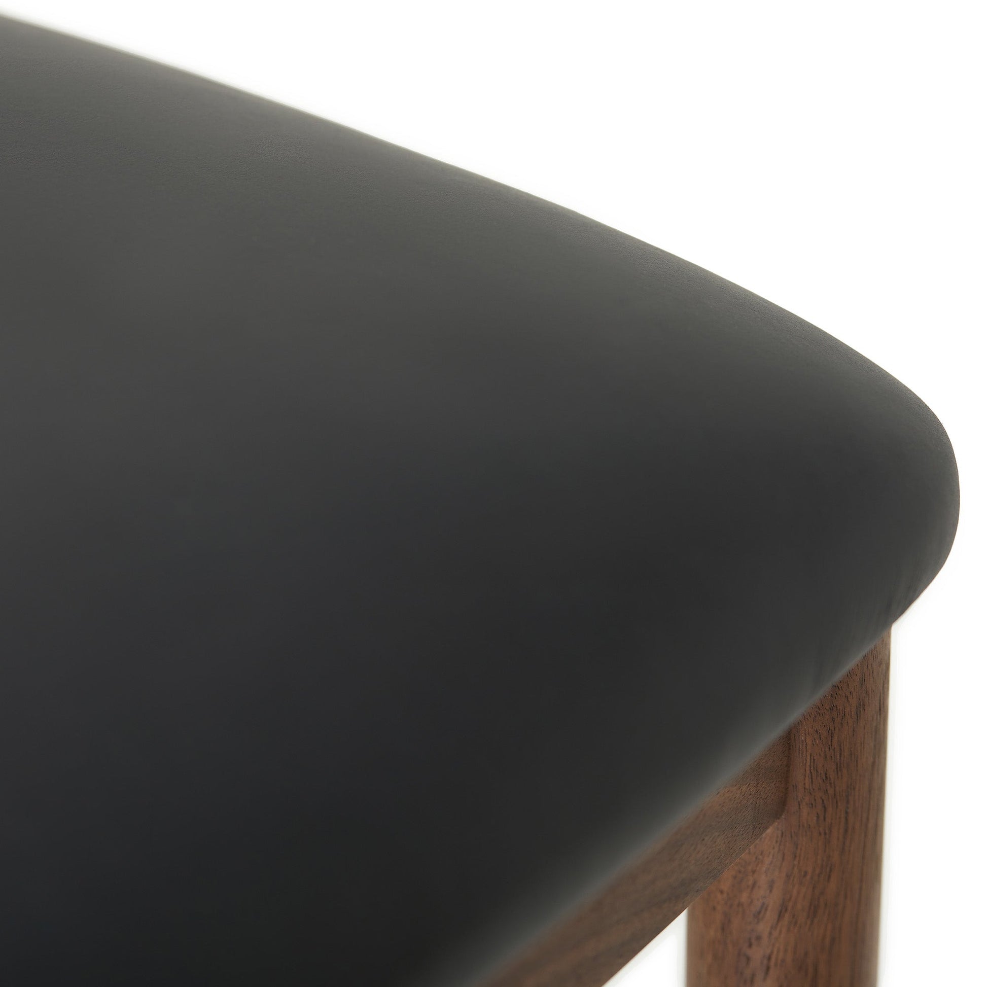 Delta Counter Stool Black Leather & Walnut - ScentiMelti Home Fragrance, Beauty & Gifts UK