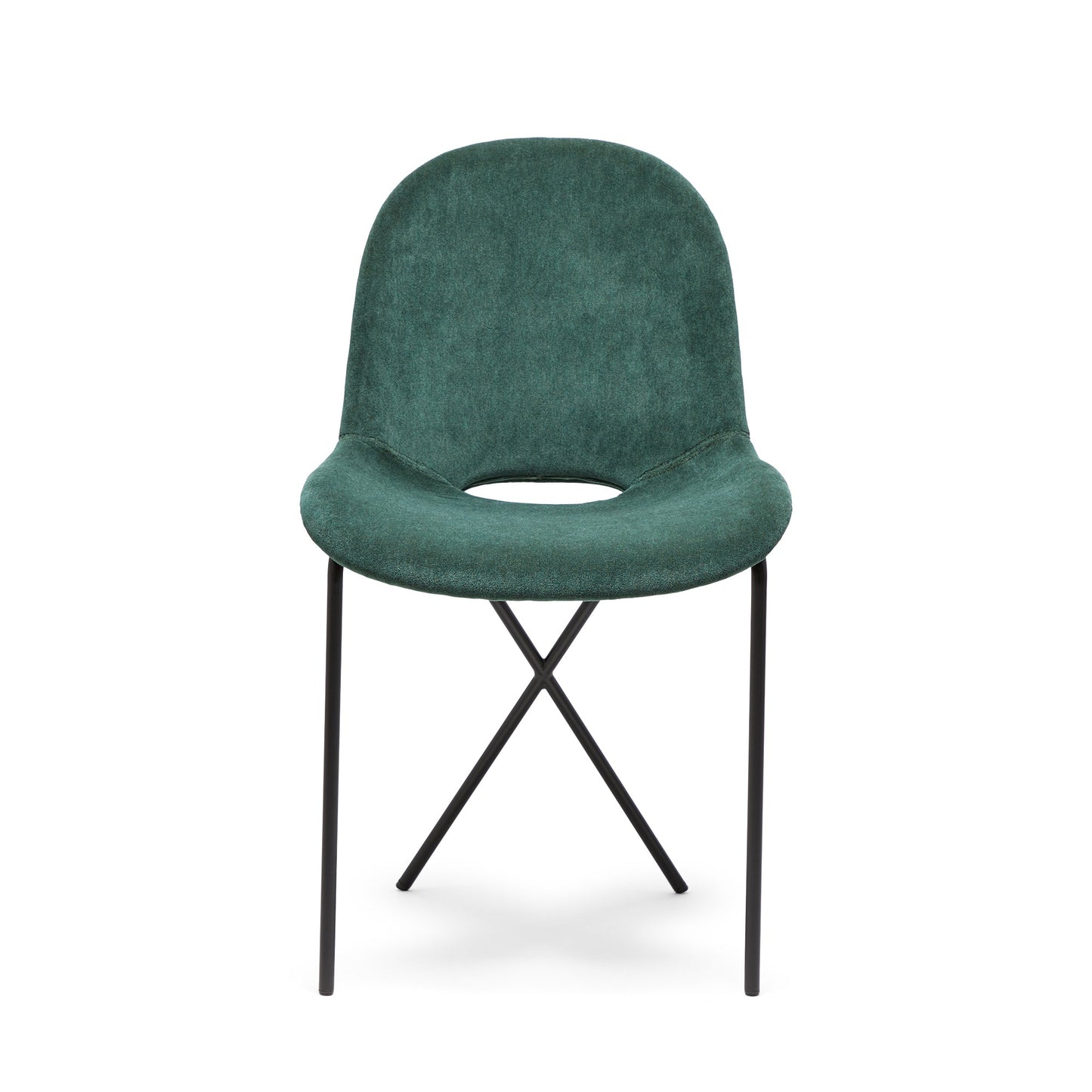 Cross Leg Side Chair Alpaca Velvet Emerald - ScentiMelti Home Fragrance, Beauty & Gifts UK